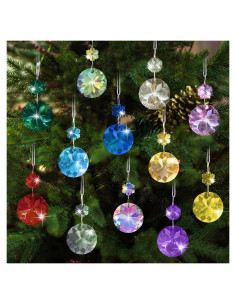 12 Adornos de Cristal de Navidad GuassLee Coloridos 3 cm