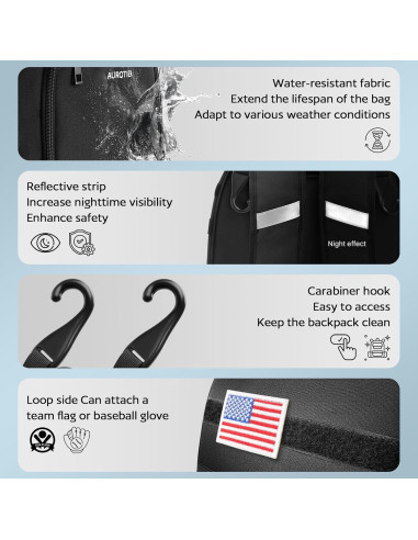 Mochila de béisbol rodante AUROTIER Au603200blk 56L