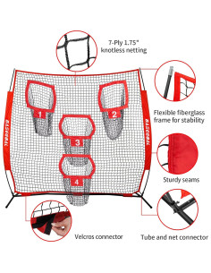 Red de Fútbol BaseGoal 2.44m con 4 Bolsillos de Precisión 2