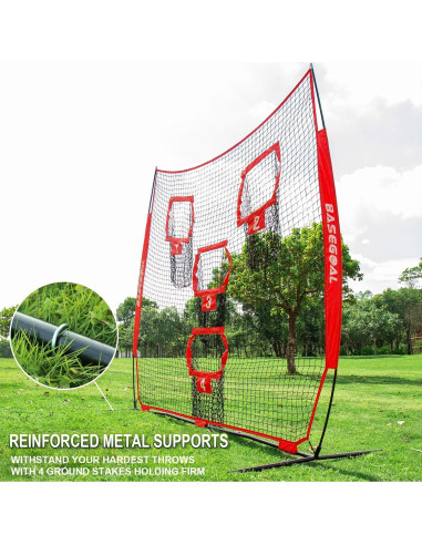 Red de Fútbol BaseGoal 2.44m con 4 Bolsillos de Precisión