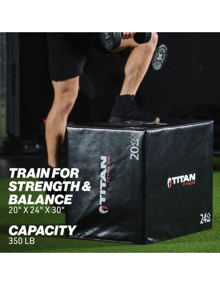 Caja de Salto Plyo Titan Attachments 3 en 1 50.8/61/76.2cm