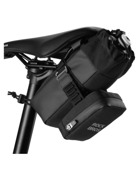 Bolsa de Sillín Rockbros con Porta Botellas 0.7L y Mini Mochila 0.3L