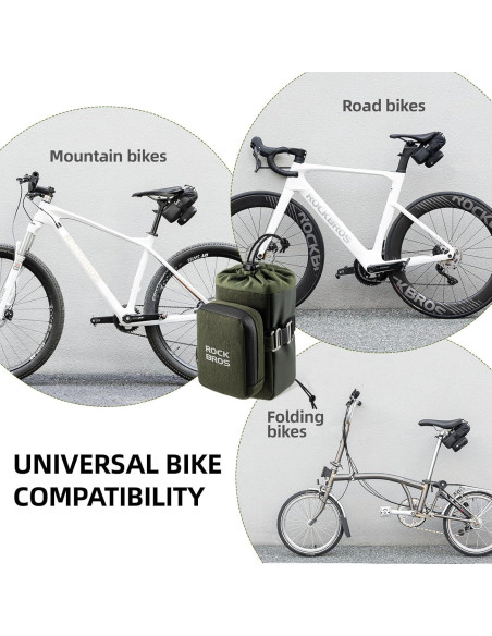 Bolsa de Sillín Rockbros con Porta Botellas 0.7L y Mini Mochila 0.3L