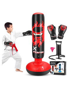 Saco de Boxeo Inflable Fitense para Niños 160 cm con Guantes