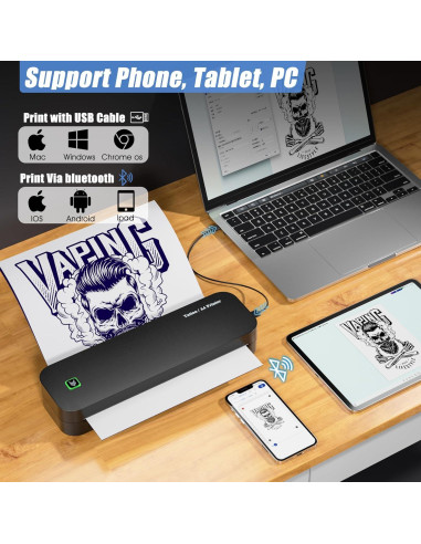 Impresora de Tatuajes BIOMASER Inalámbrica Bluetooth 1,23 kg