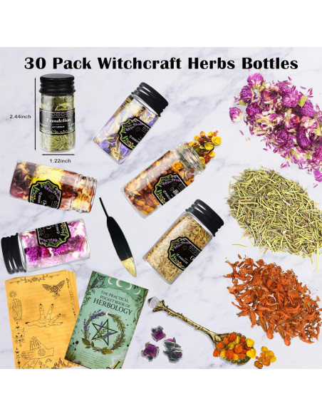 Kit de Brujería Ainswei 30 Hierbas y Flores Secas 1.02kg