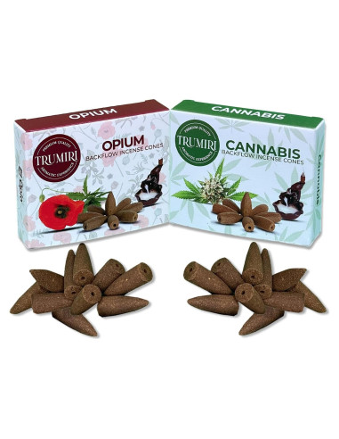 Conos de Incienso de Retroceso TRUMIRI - 20 Unidades Opio y Cannabis