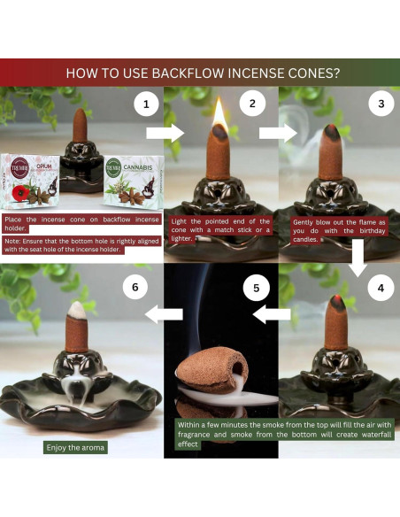 Conos de Incienso de Retroceso TRUMIRI - 20 Unidades Opio y Cannabis