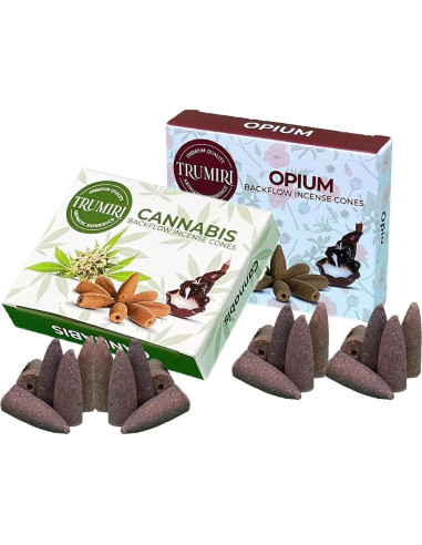 Conos de Incienso de Retroceso TRUMIRI - 20 Unidades Opio y Cannabis
