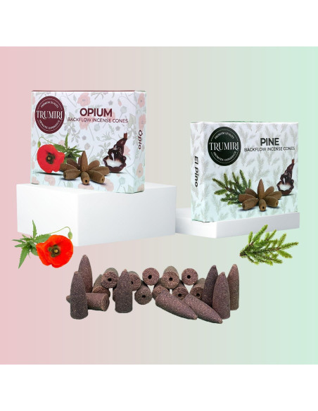Conos de Incienso de Retroceso TRUMIRI - 20 Unidades Opio y Cannabis