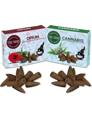 Conos de Incienso de Retroceso TRUMIRI - 20 Unidades Opio y Cannabis