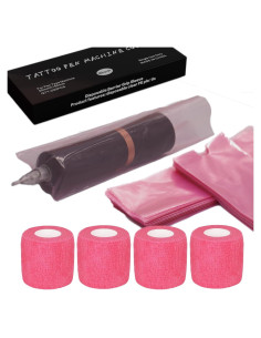 Cinta de Tatuaje MIUXIA 200 Piezas Rosa y 4 Cintas de Agarre