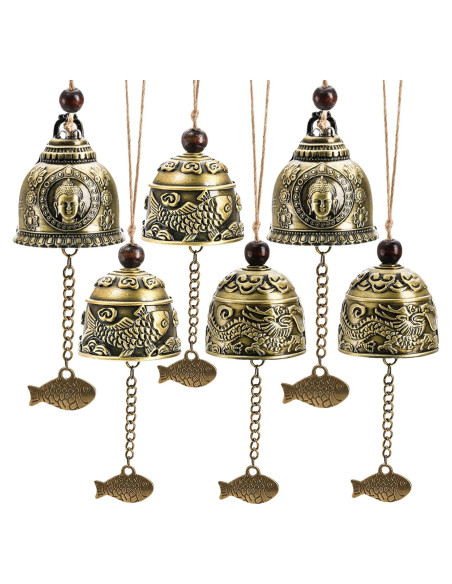 Campanas de Viento Peohud 6 Piezas Dragón Chino Vintage