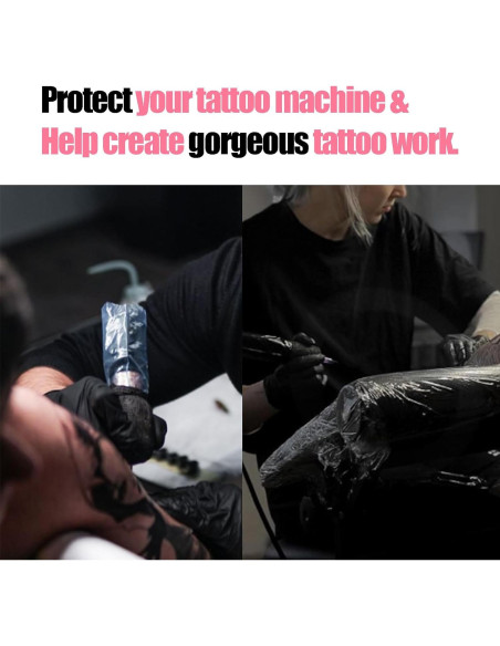 Cinta de Tatuaje MIUXIA 200 Piezas Rosa y 4 Cintas de Agarre