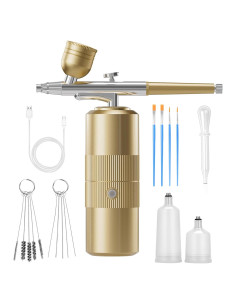 Kit de Aerógrafo Portátil CBVCBV GL-Airbrush-201 48PSI Oro