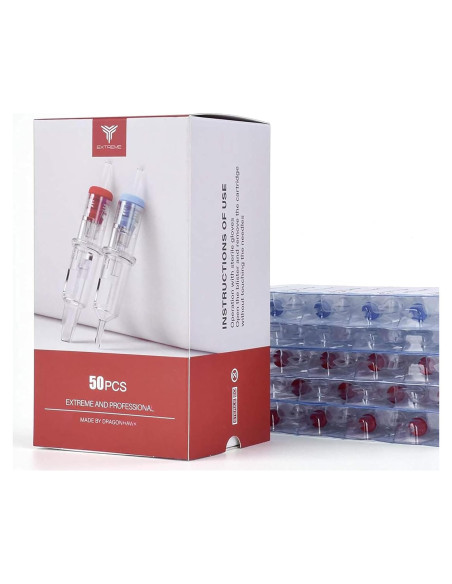 Cartuchos Agujas Dragonhawk Extreme 50Pcs Mixtos 1003RL 1005RL