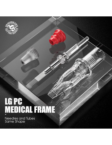 Cartuchos Agujas Dragonhawk Extreme 50Pcs Mixtos 1003RL 1005RL