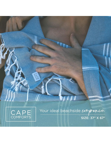 Toalla de Playa Cape Comforts Rayas Amarillo Pálido 170x94 cm