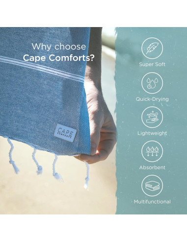 Toalla de Playa Cape Comforts Rayas Amarillo Pálido 170x94 cm