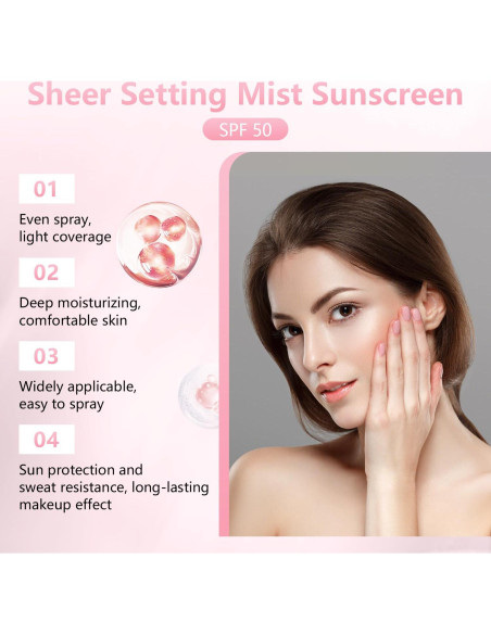 Spray Fijador Transparente MohuanDd SPF 50 2PCS 28g