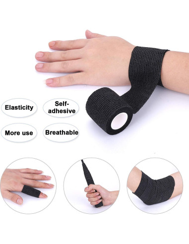 Venda Autoadhesiva para Tatuajes Jconly 24PCS 5m Negra