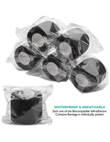 Venda Autoadhesiva para Tatuajes Jconly 24PCS 5m Negra