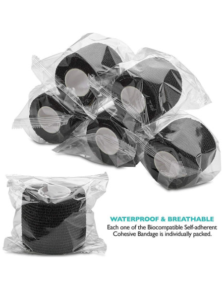 Venda Autoadhesiva para Tatuajes Jconly 24PCS 5m Negra