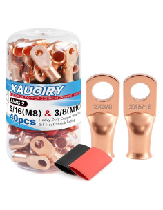 Kit de terminales de cable de batería Xaugiry 20 piezas 2 AWG