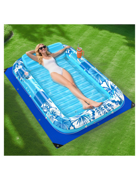 Flotador Inflable Poolacc 70x46 con Lona Protección Azul