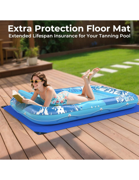 Flotador Inflable Poolacc 70x46 con Lona Protección Azul