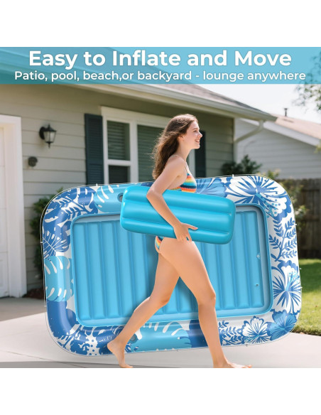 Flotador Inflable Poolacc 70x46 con Lona Protección Azul