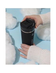 Taza de Viaje ThermoFlask 0.47L Acero Inoxidable Aislada Negra 2
