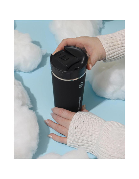 Taza de Viaje ThermoFlask 0.47L Acero Inoxidable Aislada Negra
