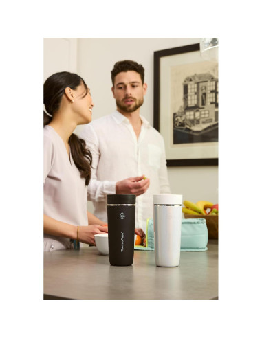 Taza de Viaje ThermoFlask 0.47L Acero Inoxidable Aislada Negra