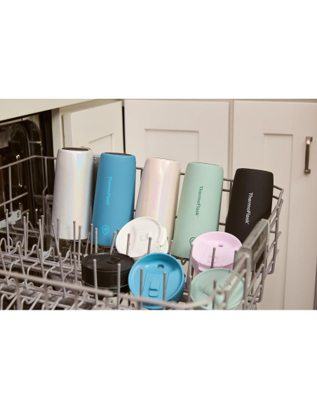 Taza de Viaje ThermoFlask 0.47L Acero Inoxidable Aislada Negra