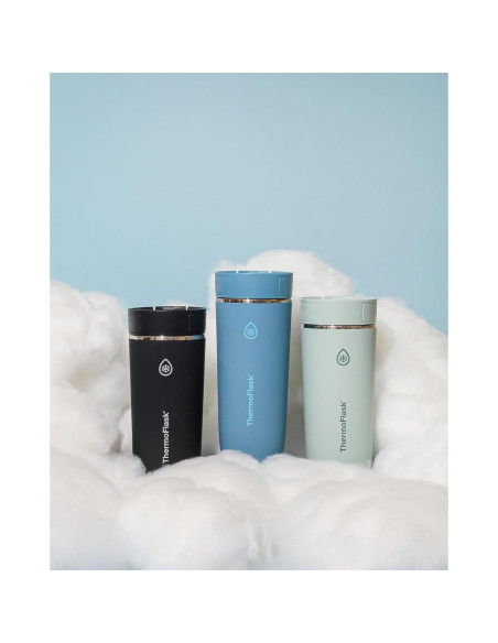 Taza de Viaje ThermoFlask 0.47L Acero Inoxidable Aislada Negra