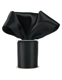 Cinta de Satén Doble Cara DINDOSAL 7.62 cm x 9.14 m Negra