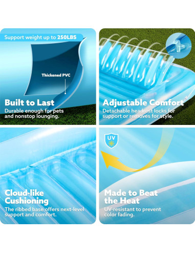 Flotador Inflable Sloosh para Tanning 178x117 cm Azul