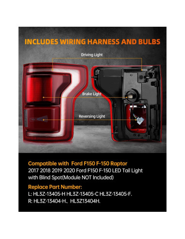 Luces Traseras LED OKLPF para Ford F150 2017-2020 Lado Izquierdo