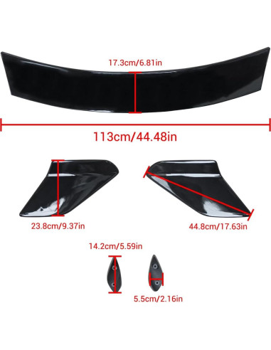 Spoiler Trasero CHIESMA para Honda Civic 2016-2021 Negro ABS