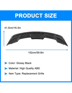 Alerón Trasero Ford Mustang 2015-2023 GT350 GT500 Negro 2