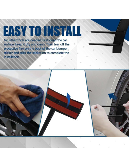 Kit de Alerones de Spoiler HEVLE Universal 2 Piezas Negro