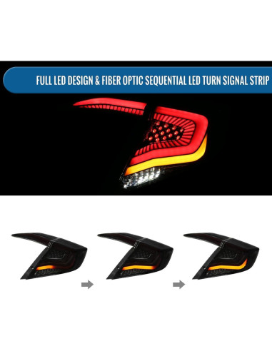 Luces Traseras LED Ronnin para Honda Civic 2016-2021 - Humo