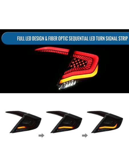 Luces Traseras LED Ronnin para Honda Civic 2016-2021 - Humo
