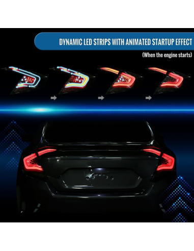 Luces Traseras LED Ronnin para Honda Civic 2016-2021 - Humo