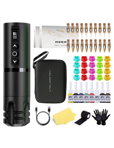 Kit de Tatuaje OZER Pluma Inalámbrica 53 Piezas Accesorios