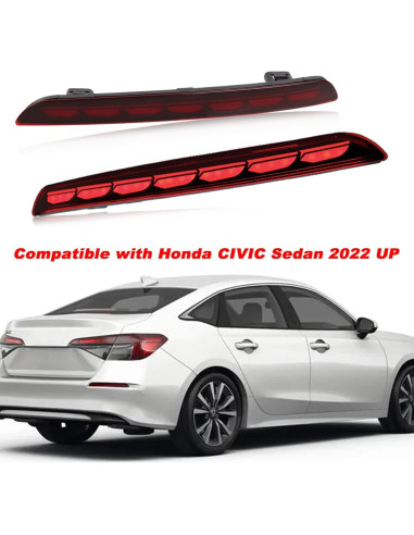 Luz de Niebla Trasera LED KEEGTBOX para Honda Civic 2022-2023