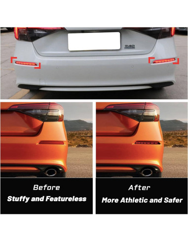 Luz de Niebla Trasera LED KEEGTBOX para Honda Civic 2022-2023