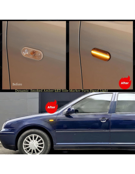 Luz de Señal de Giro LED HAHLOMEI Lente Ahumada para VW y Ford