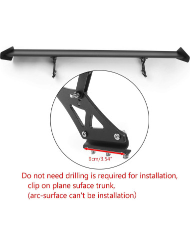 Spoiler Trasero Ajustable Areyourshop 134.62 cm Aluminio Negro